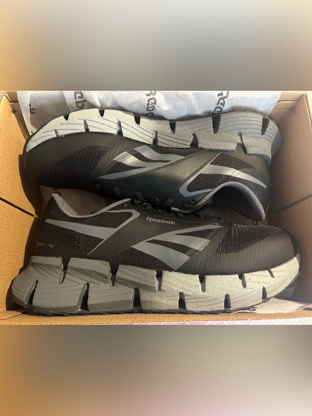 Reebok Black and Silver Mesh Running Shoes